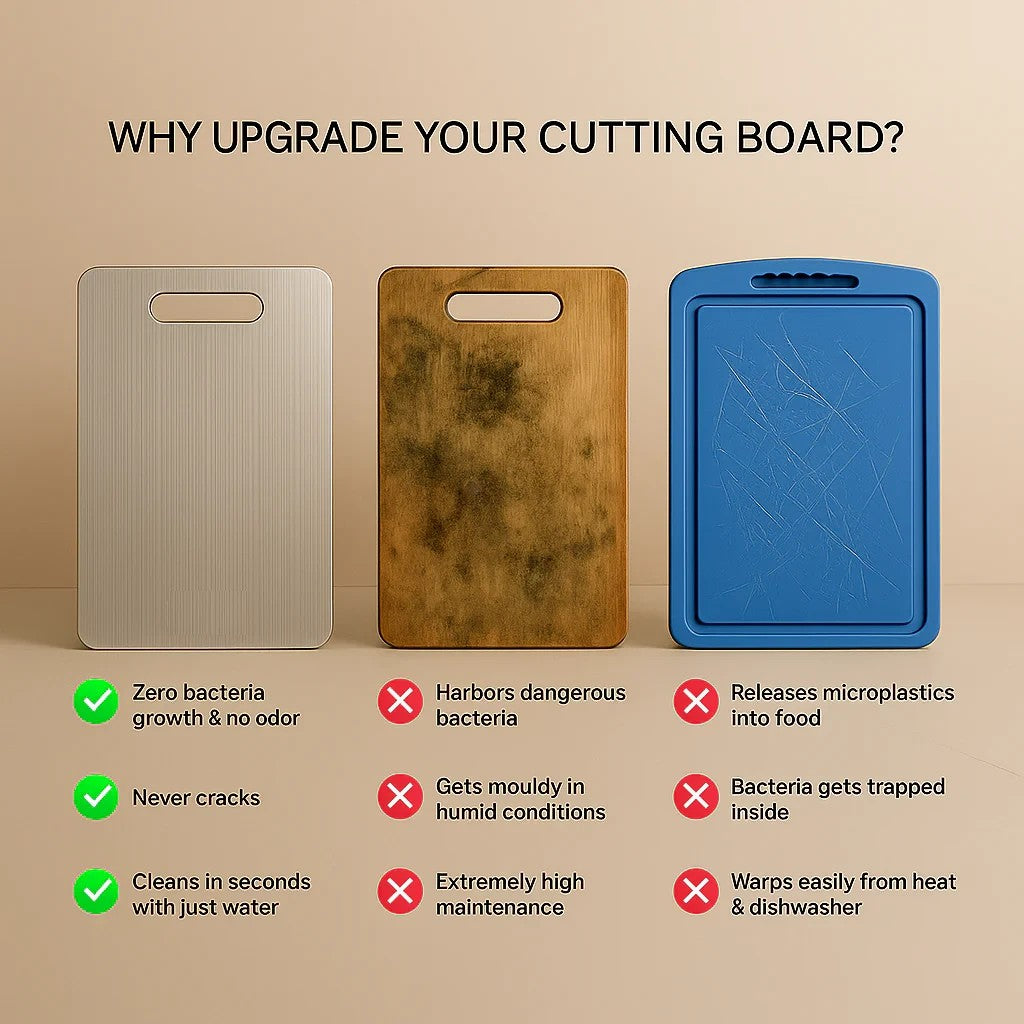 🔥 Titanium Alloy Cutting Board – Ultra-Durable, Hygienic & Knife-Friendly Kitchen Essential