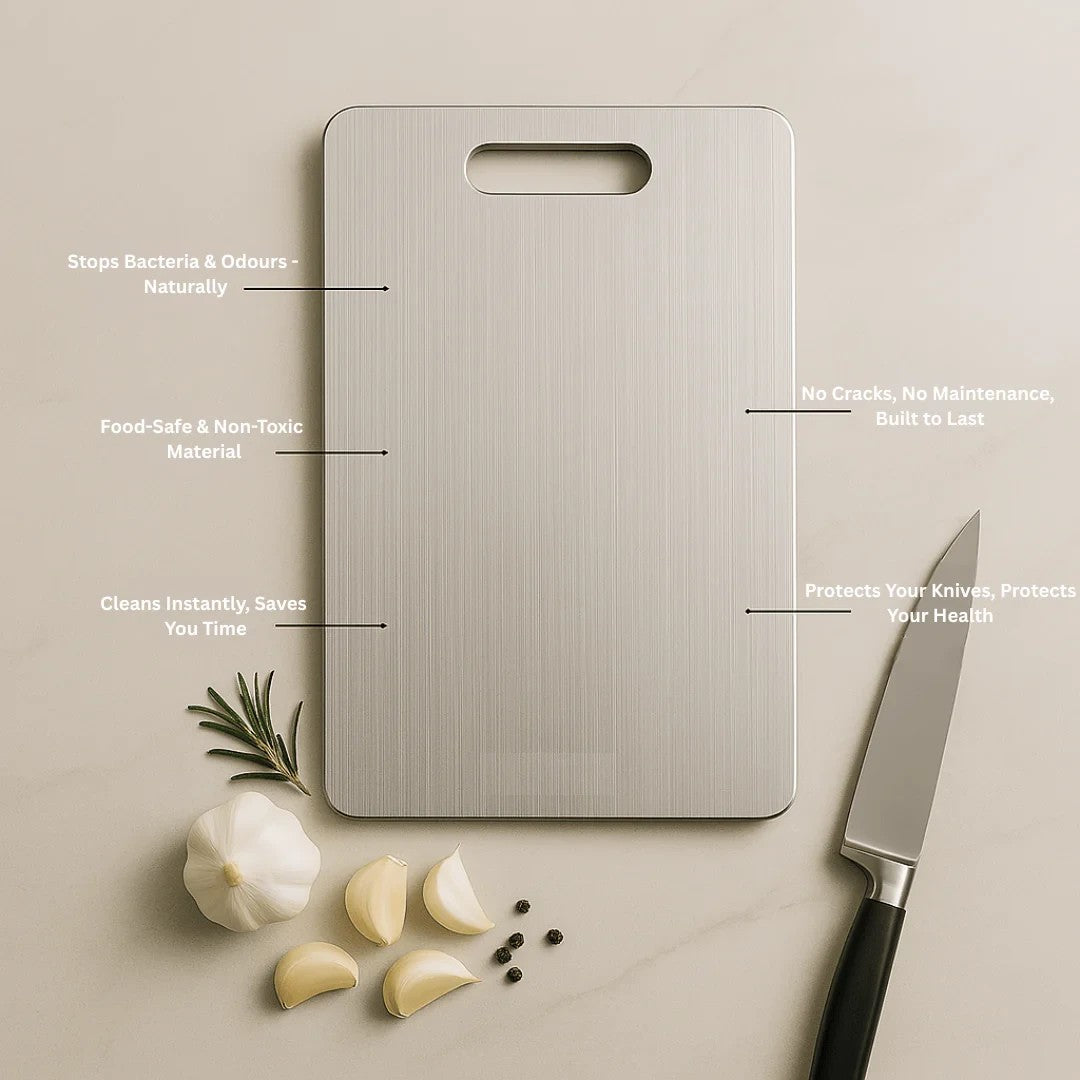 🔥 Titanium Alloy Cutting Board – Ultra-Durable, Hygienic & Knife-Friendly Kitchen Essential